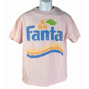 Fanta Graphic T-Shirt Women Small Pink New Short Sleeve Retro Soda Logo Tee